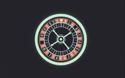 Roulette-Rad von oben mit Lime-Cyan-Glow auf dem Rand als Spiele-Icon bei Casoola