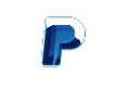 PayPal E-Wallet Logo mit neonblauer Umrandung