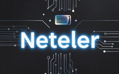 Neteller E-Wallet Logo mit neonblauer Umrandung auf dunklem Hintergrund