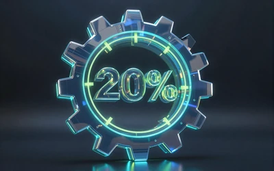 Holografisches Zahnrad-Icon mit 25 Prozent Anzeige f&uuml;r Monthly Reload Bonus im Casoola Casino